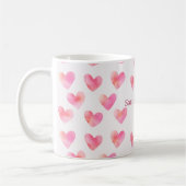 Aangepaste Namen Romantisch Roze Liefdesontwerp - Koffiemok (Links)