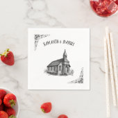 Aangepaste namen Rustic Church Wedding Napkins Servet (Insitu)