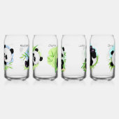 Aangepaste namen Schattigee Panda's Blikvorm Glas (Rechts)