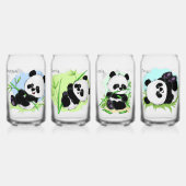 Aangepaste namen Schattigee Panda's Blikvorm Glas (Voorkant)