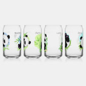 Aangepaste namen Schattigee Panda's Blikvorm Glas (Links)