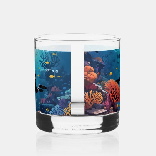 Aangepaste namen Scuba Diver Whisky Glas (Links)