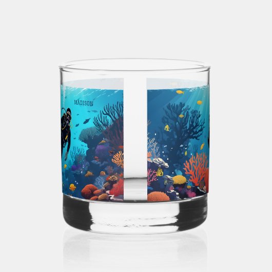 Aangepaste namen Scuba Diver Whisky Glas (Rechts)