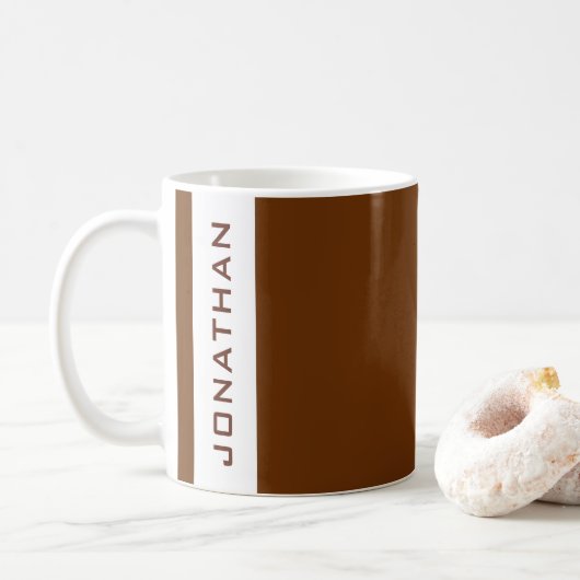 Aangepaste namen Sjabloon Modern Elegant Eenvoudig Koffiemok (Met donut)
