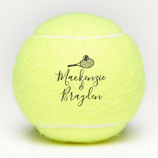 Aangepaste namen Speciale datum Tennisballen (Voorkant)