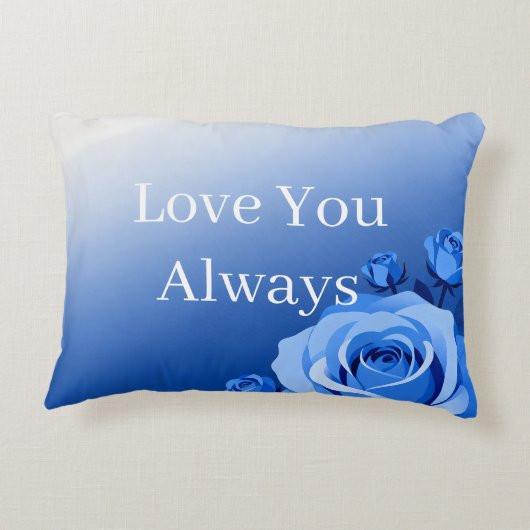 Aangepaste namen & speciale jaren Romantische blau Accent Kussen (Achterkant)