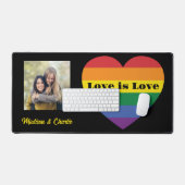 Aangepaste namen, tekst & foto Rainbow Heart Bureaumat (Keyboard & Muis)