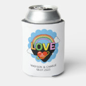 Aangepaste namen / tekst "Liefde is Liefde" Blikjeskoeler (Blikje Achterkant)