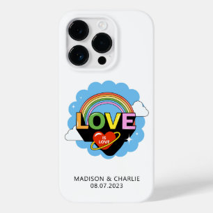 Aangepaste namen / tekst "Liefde is Liefde" Case-Mate iPhone 14 Pro Hoesje