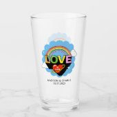 Aangepaste namen / tekst "Liefde is Liefde" Glas (Voorkant)