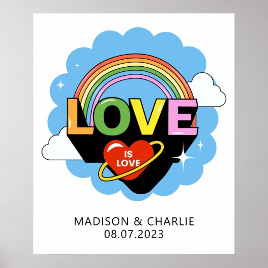 Aangepaste namen / tekst "Liefde is Liefde" Poster (Voorkant)