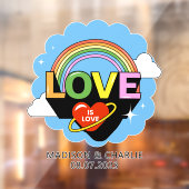 Aangepaste namen / tekst "Liefde is Liefde" Raamsticker (Vel 2)