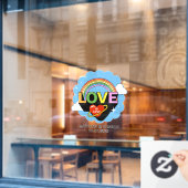 Aangepaste namen / tekst "Liefde is Liefde" Raamsticker (Cafe Raam)