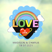 Aangepaste namen / tekst "Liefde is Liefde" Raamsticker (Vel 3)