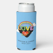 Aangepaste namen / tekst "Liefde is Liefde" Seltzer Blikjeskoeler (Seltzer Achterkant)