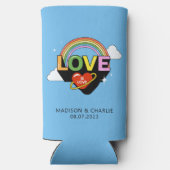 Aangepaste namen / tekst "Liefde is Liefde" Seltzer Blikjeskoeler (Achterkant)