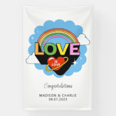Aangepaste namen / tekst "Liefde is Liefde" Spandoek (Verticaal)