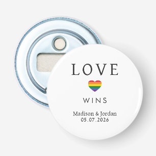 Aangepaste namen / tekst regenboog LIEFDE Button Flesopener