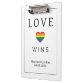 Aangepaste namen / tekst Regenboog LIEFDE Klembord (Links)