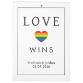 Aangepaste namen / tekst Regenboog LIEFDE Klembord (Achterkant)