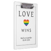 Aangepaste namen / tekst Regenboog LIEFDE Klembord (Rechts)