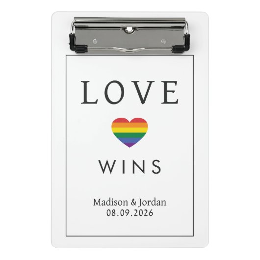 Aangepaste namen / tekst regenboog LIEFDE Mini Klembord (Voorkant)