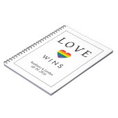 Aangepaste namen / Tekst Regenboog LIEFDE Notitieboek (Linkerzijde)