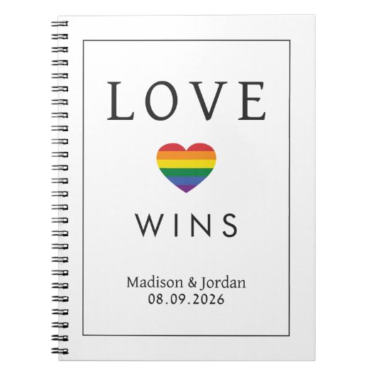 Aangepaste namen / Tekst Regenboog LIEFDE Notitieboek (Voorkant)