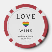 Aangepaste namen / tekst regenboog LIEFDE Poker Chips (Achterkant)