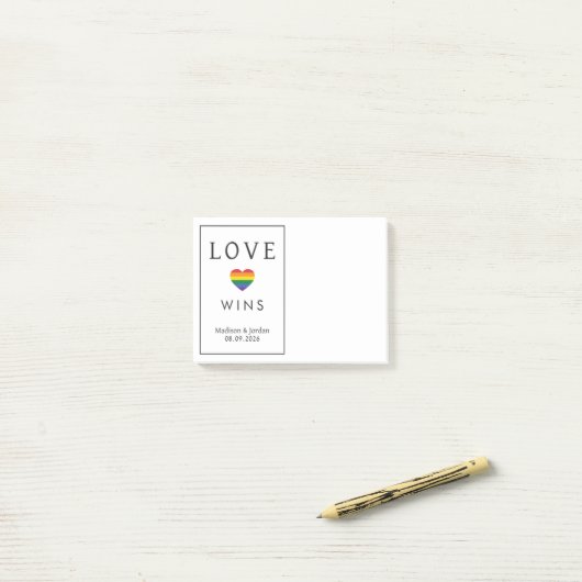 Aangepaste namen / tekst regenboog LIEFDE Post-it® Notes (Op bureau)