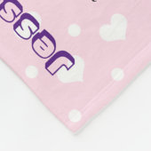 Aangepaste namen Typografie Roze harten Fleece Deken (Hoek)