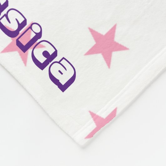 Aangepaste namen Typografie Roze sterren Fleece Deken (Hoek)
