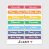 Aangepaste namen van gastenlijsten Rainbow Handlet Sticker (Vel)
