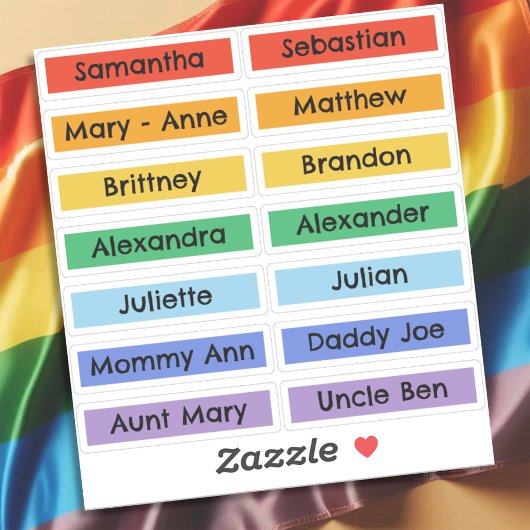 Aangepaste namen van gastenlijsten Rainbow Pride F Sticker