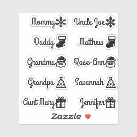 Aangepaste namen van gastenlijsten Schattigee kers Sticker (Vel)