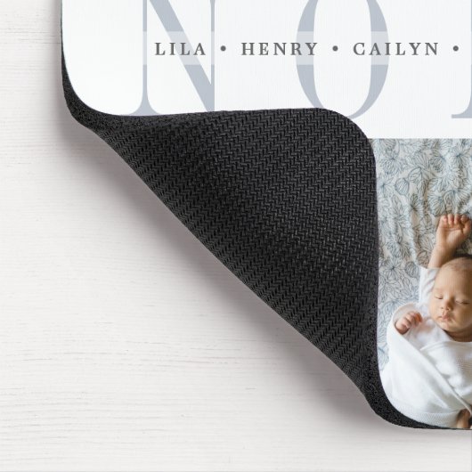 Aangepaste namen van kleinkinderen met foto's zond muismat (Hoek)