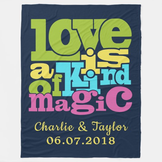 Aangepaste namen van Magical Love & date fleece de Deken (Voorkant)