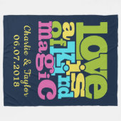 Aangepaste namen van Magical Love & date fleece de Deken (Voorkant (Horizontaal))