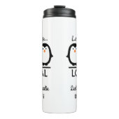 Aangepaste namen van Penguin Love en datumtumbler Thermosbeker (Voorkant)