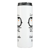 Aangepaste namen van Penguin Love en datumtumbler Thermosbeker (Achterkant)