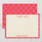 Aangepaste namen voor Oranje controlebord voor Bri Bedankkaart (Voorkant / Achterkant)