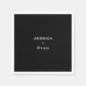 Aangepaste namen voor zwarte bruiloft servet (Voorkant)