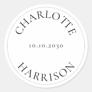 Aangepaste namen Weddenschap-cadeaubonstickers Ronde Sticker