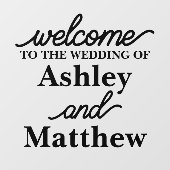 Aangepaste namen Welkom op onze bruiloft voor spie Raamsticker (Vel)
