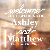 Aangepaste namen Welkom op onze bruiloft voor spie Raamsticker (Vel 2)