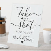 Aangepaste namen Witte kalligrafie Neem een schot Reclamebord Met Voetstuk (Insitu)