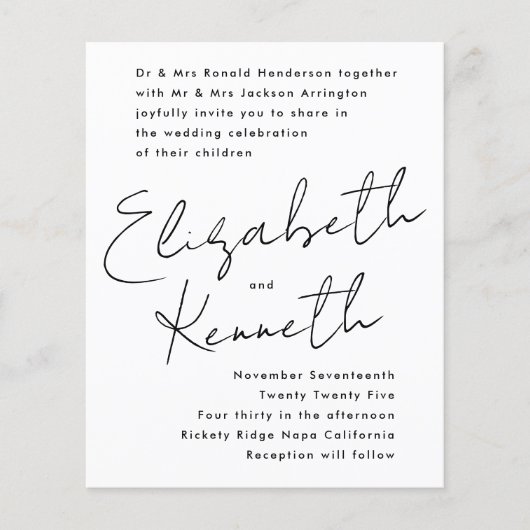 Aangepaste namen zwarte witte bruiloft (Voorkant)