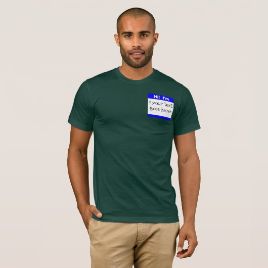 Aangepaste Nametag T-Shirt (Voorkant volledig)