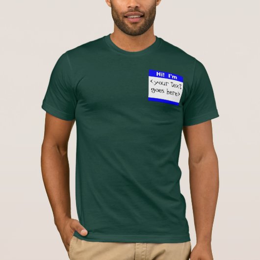 Aangepaste Nametag T-Shirt (Voorkant)