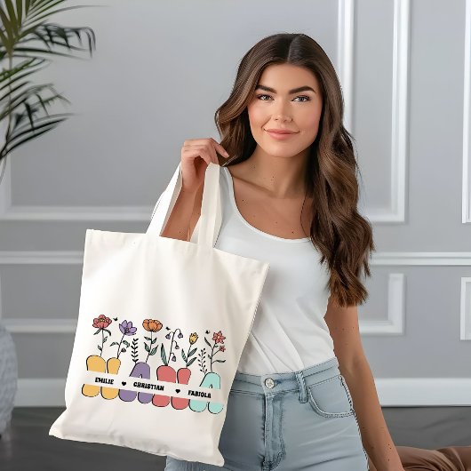 Aangepaste Nana en Kinder naam Shirt Moederdag Gif Tote Bag
